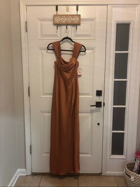 Birdy Grey Mia Matte Satin Convertible Dress - Terracotta medium NWTS NEW